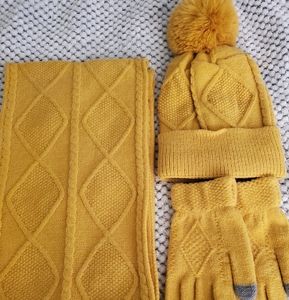 BRAND NEW WINTER SET WITH BEANIE, SCARF AND GLOVES.